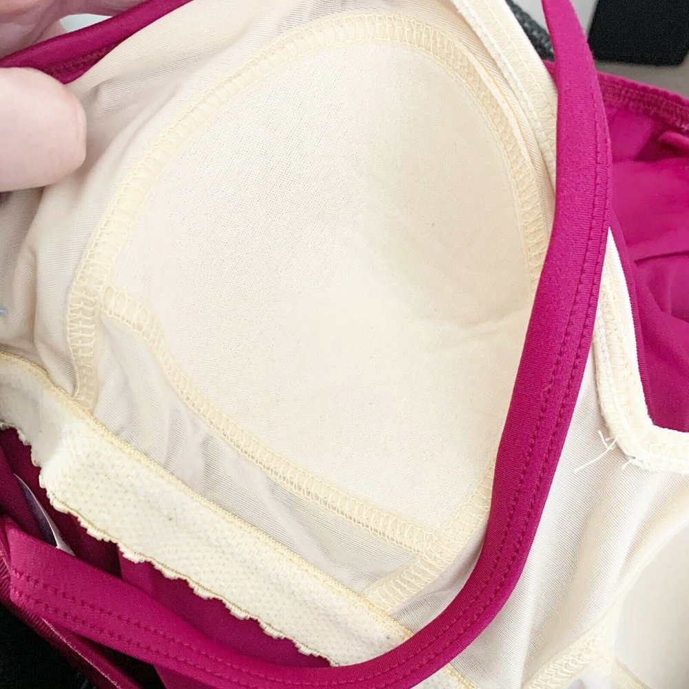 Lands' End 10 Swimsuit One Piece Ruched Raspberry - Picture 3 of 10
